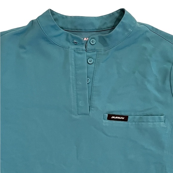 Jaanuu • Savi Tuck-In Stand Collar Aqua Scrub Top - L - Picture 4 of 9